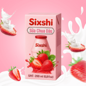 Sữa Chua Dâu Sixshi 200ml – Hương vị Dâu, tiệt trùng