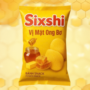 Snack vị mật ong bơ Sixshi – Bánh snack vị mật ong bơ giòn rụm 40g