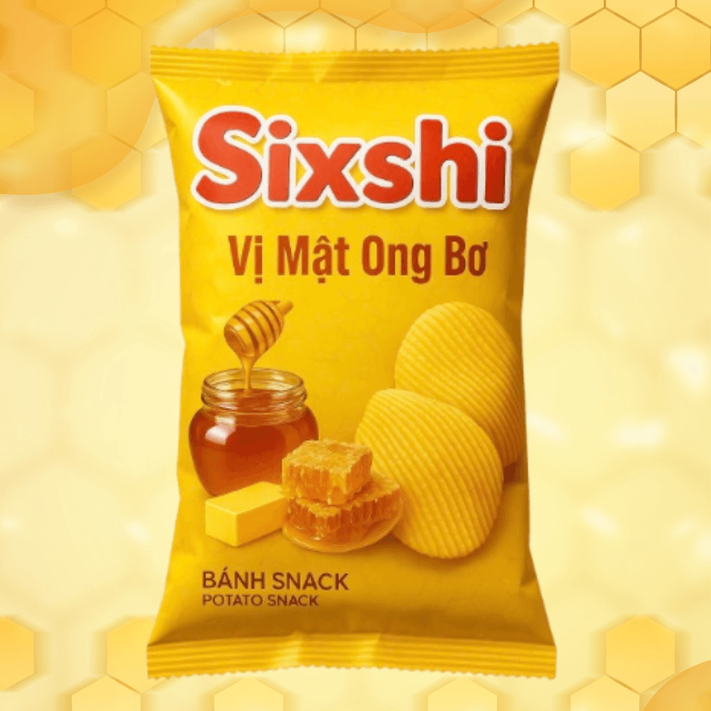 Snack vị mật ong bơ Sixshi – Bánh snack vị mật ong bơ giòn rụm 40g