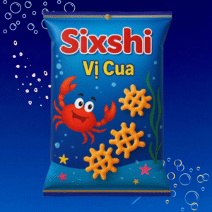 Snack vị cua Sixshi – Bánh snack cua giòn rụm 40g