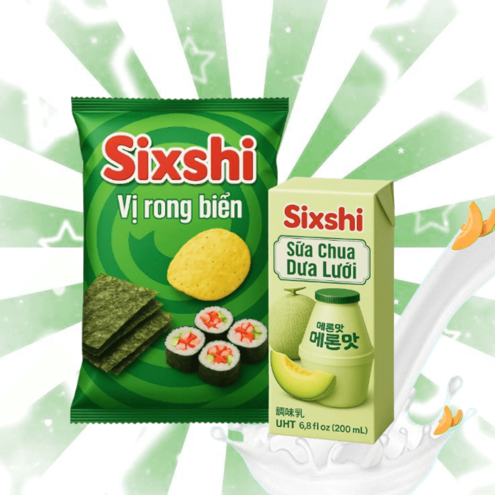 Sixshi Xanh Mát – Rong Biển & Dưa Lưới