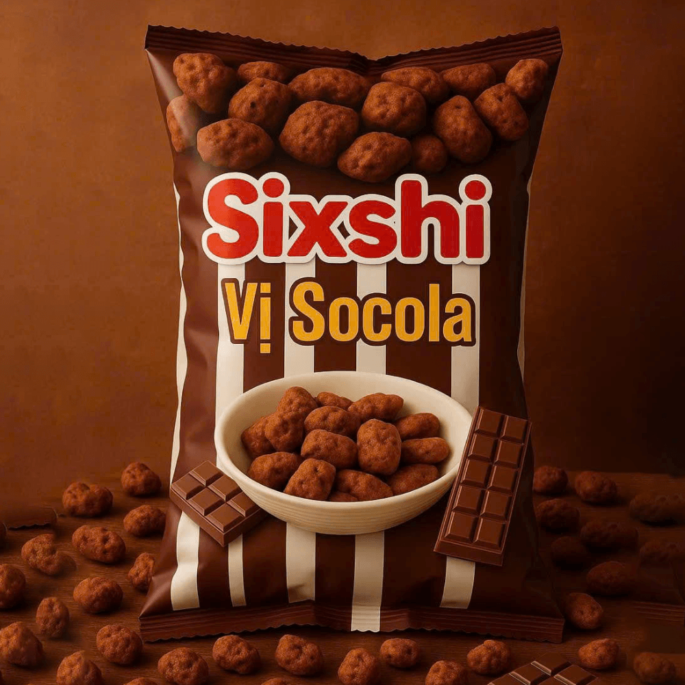 Snack vị socola Sixshi – Bánh snack socola giòn rụm 40g