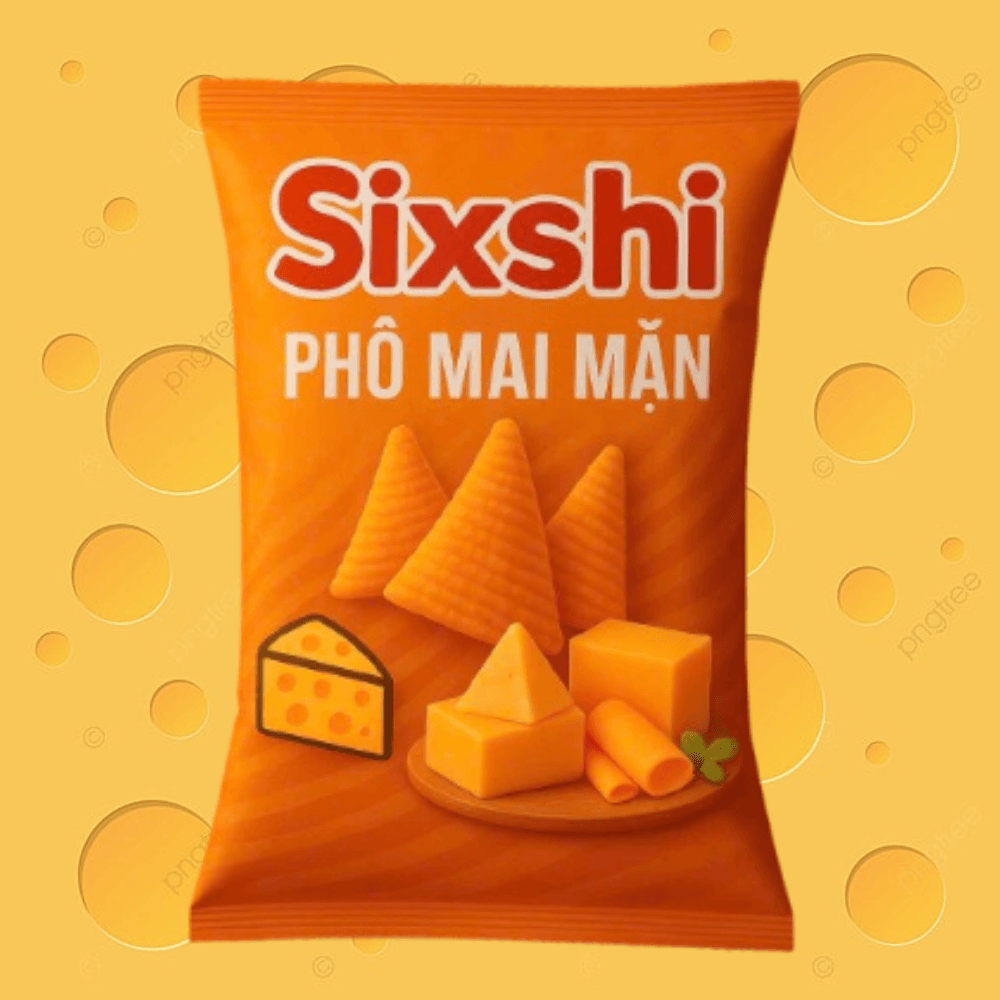 Snack vị phô mai mặn Sixshi – Bánh snack vị phô mai mặn giòn rụm 40g